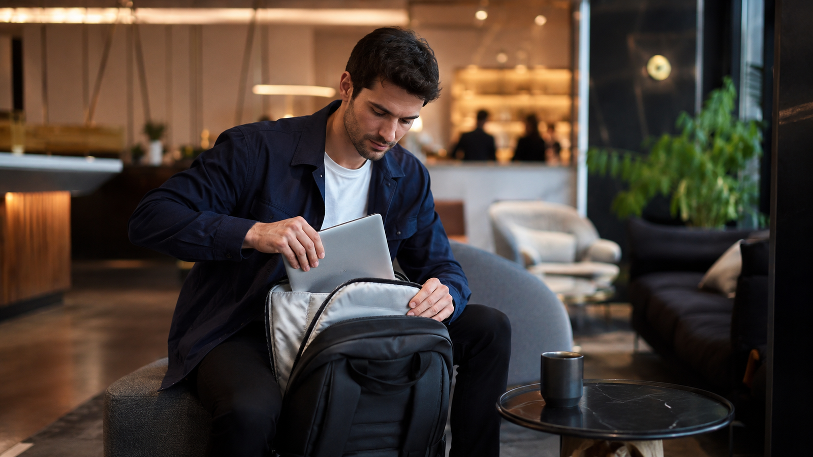 Faraday bag hotel scene
