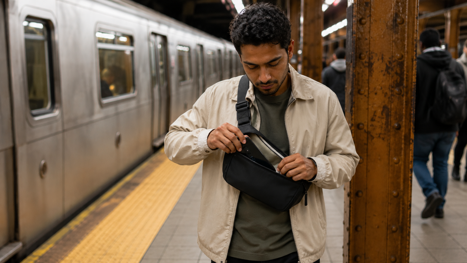 Faraday bag subway scene