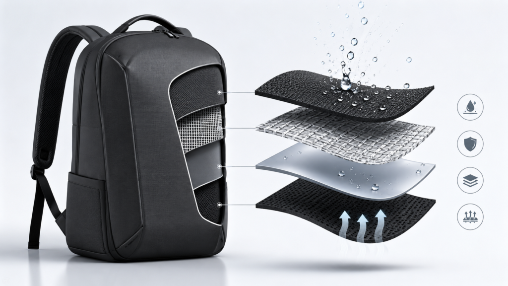 anti-theft bag Fusing Anti-Cut Laminates with Breathable Weatherproof Linings
