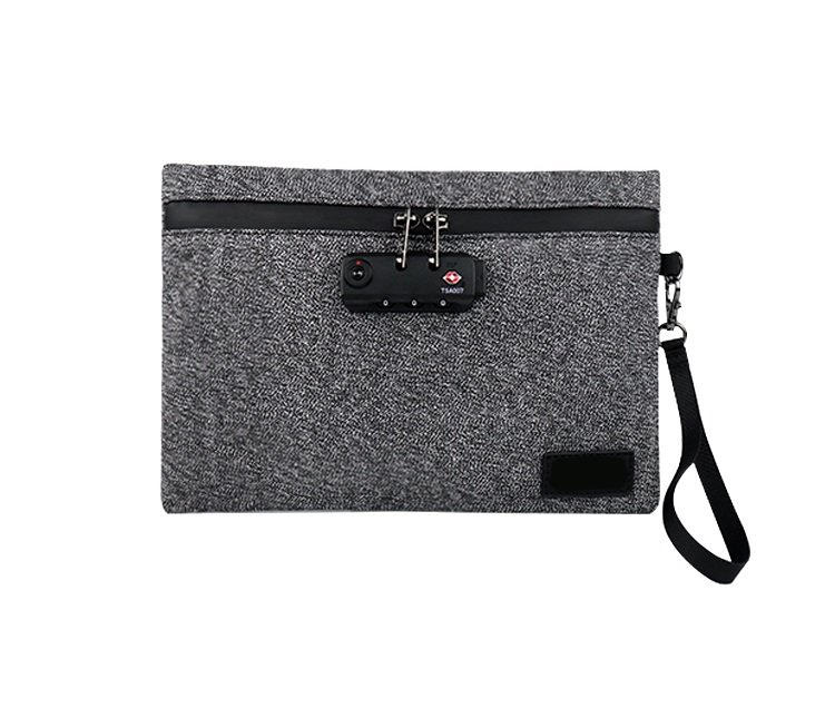 cut-proof clutch bag with a combination lock