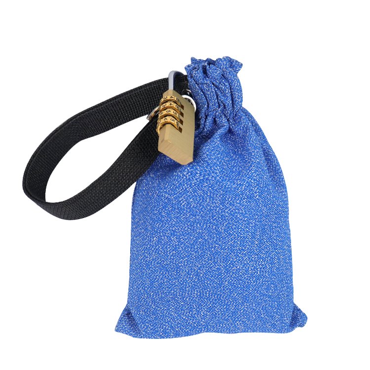 cut-proof drawstring pouch with combination lock