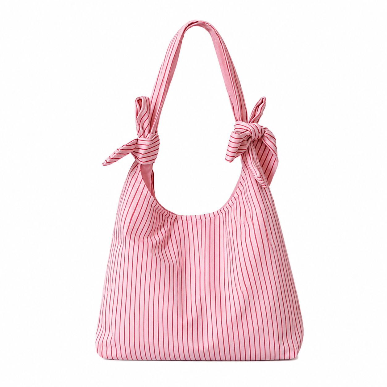 Lightweight Striped Fabric Shoulder Bag